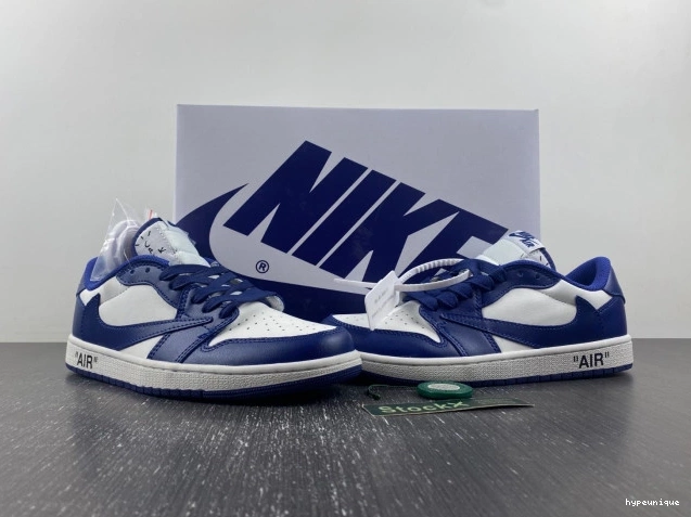HYPE X X JORDAN 1 OFF-WHITE DM7890-101 SCOTT AIR CUSTOM TRAVIS 0630